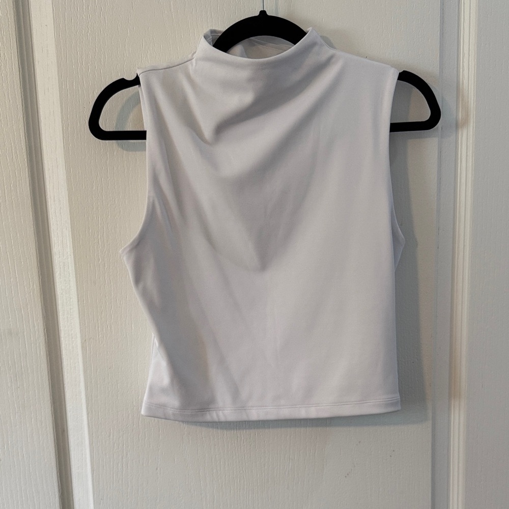 Express Body Contour White Sleeveless Top